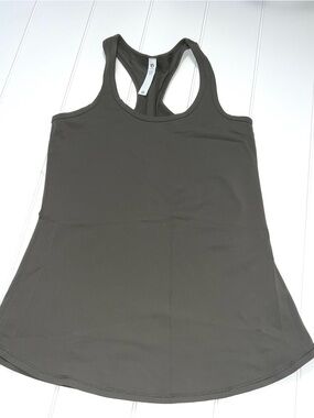 Glyder Tank Top Womens Size M Tan Olive Racerback Peek A Boo